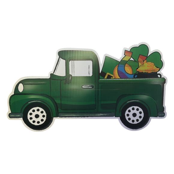 Shamrock Truck Saint Patrick’s Day Sign Ribbon Bundle Set, DIY Wreath Making Kit - Picture 2 of 4